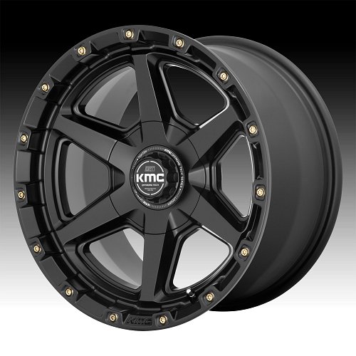 KMC KM101 Tempo Satin Black Custom Truck Wheels 1